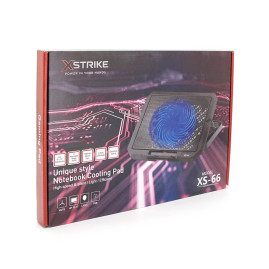 Підставка під ноутбук XSTRIKE XS-66, 9-17", 1*140mm 1200±10% RPM, корпус пластик+алюміній, 2xUSB 2.0, 356x259x28mm, RGB, Box Q20