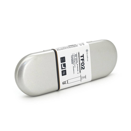 Паста термопровідна Silver Stone TF02 2g, шприц, Silver, 14.4W/mk, + лопатка, Box
