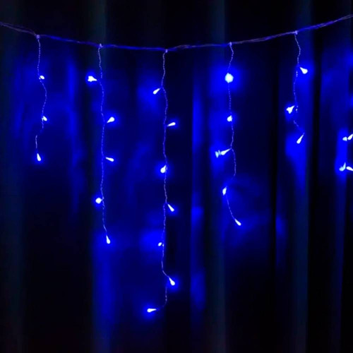 Гірлянда 150LED Штора Blue, мідний провід, 5 x 0,7 метра, прозора ізоляція, BOX