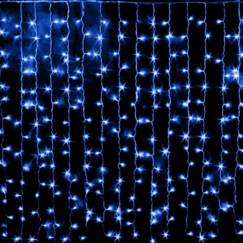 Гірлянда 120LED Штора Blue, мідний провід, 5 x 0,8 метра, прозора ізоляція, BOX