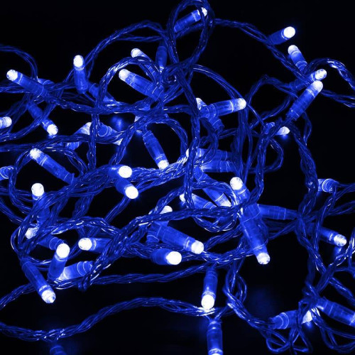 Гірлянда 500LED (Діод) Blue, 50 метрів, 8 режимів, прозора ізоляція