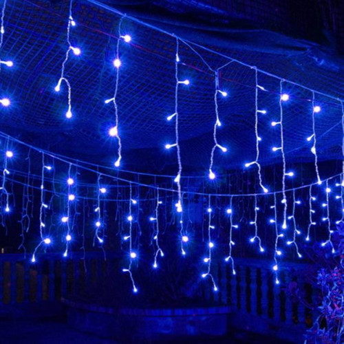 Гірлянда 96LED (Бахрома) Blue, 5х0, 4м, 24 смуги, 8 режимів, прозора ізоляція