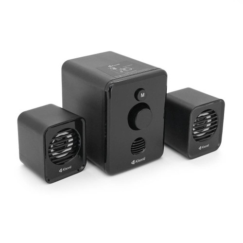 Колонки Kisonli U-3000BT, 5W+2x3W, USB/TF/BT/FM/AUX, с сабвуфером, DC: 5V, Black, BOX, Q40