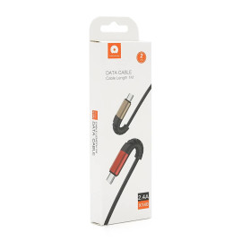 Кабель WUW X140, Type-C-USB, 2.4A, Black, довжина 1м, 2шт в упаковці, ціна за упаковку, BOX