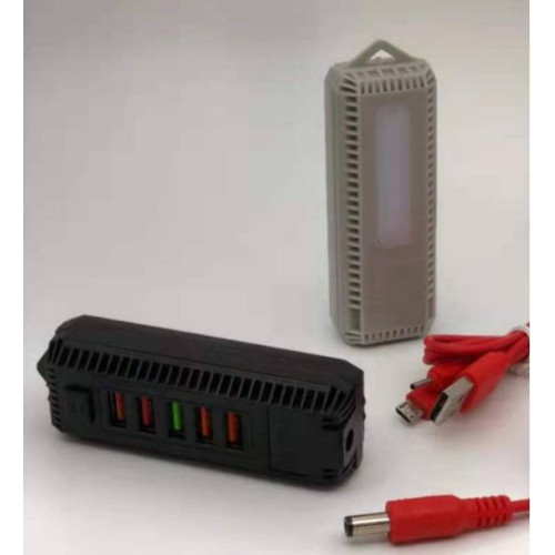 Портативний HUB ZS-11/3із крокодилами на 5*USB2.0 (2,4А), led, живлення 12В, Black, Box