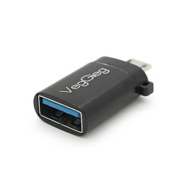Перехідник VEGGIEG V-S123 USB3.0(AF) OTG => microUSB(M), Black, Пакет