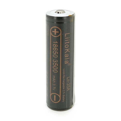 Акумулятор 18650 Li-Ion LiitoKala Lii-35A-PCB, Protected, 3500mAh (3300-3500mAh), 3.7V (2.75-4.2V), Black