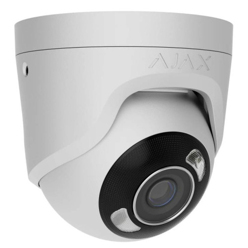 5 Mp IP охоронна відеокамера з гібридним підсвічуванням Ajax TurretCam HL (5 Mp/4 mm) White