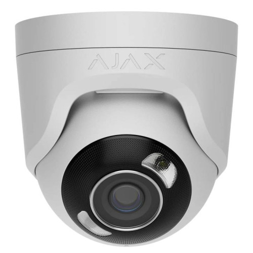 8 Mp IP охоронна відеокамера з гібридним підсвічуванням Ajax TurretCam HL (8 Mp/2.8 mm) White