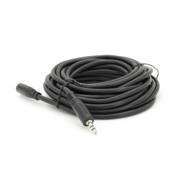 Подовжувач Audio DC3.5 тато-мама 5.0м, Premium GOLD Stereo Jack, (круглий) Black cable, Пакет Q200