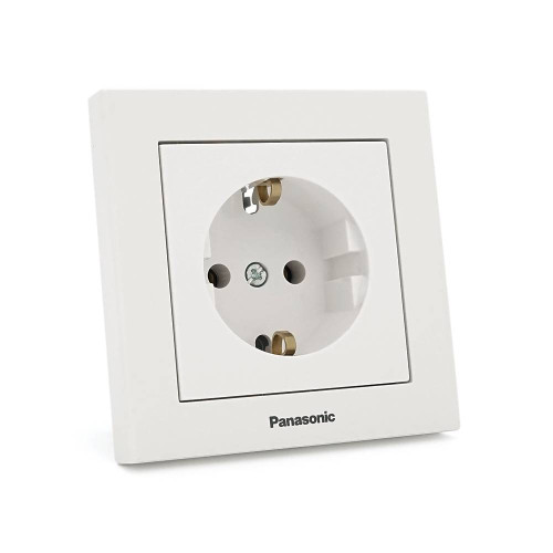 Розетка Panasonic Karre Plus 55 із заземленням, біла