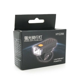 Ліхтарик велосипедний HY-2266, 3 режими, вбудований акум, USB кабель, BOX