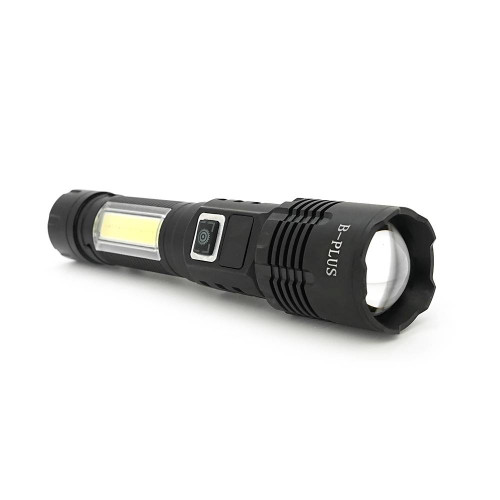 Ліхтарик BP-C18 P50, Zoom, 1+2 режими, корпус метал, магніт, акум 18650, індикація заряду, USB кабель, BOX