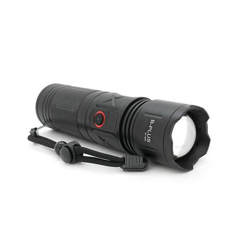 Ліхтар пошуковий BP-W920 LED PM60, Zoom, 4 режими, індикація заряду, живлення від 3*18650, IP65, кабель USB, 210х100х70мм, 0,570кг, Black, BOX