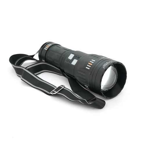 Ліхтар пошуковий YEMAO YM-G601 LED PM60, 4 режими, індикація заряду, живлення від 4*18650, IP65, USB кабель, 245х195х90мм, 1,260кг, Black, Чохол+BOX