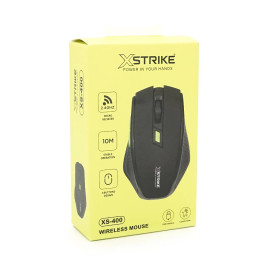 Миша бездротова XSTRIKE XS-400, 1600/2400DPI, Black, 2.4GHZ, Black, Box