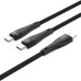 Кабель Hoco U102, Type-C-2Type-C, 100W, такневе обплетення, довжина 1,5м, Black, BOX