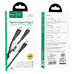 Кабель Hoco U102, Type-C-2Type-C, 100W, такневе обплетення, довжина 1,5м, Black, BOX