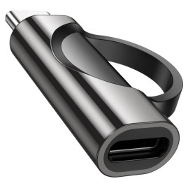 Перехідник HOCO UA32 Type-C(M) => Type-C(F), 100W, індикатор потужності заряду), Black, Box