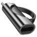 Перехідник HOCO UA32A Type-C(M) => Lighting(F), 60W, індикатор потужності заряду), Black, Box