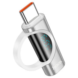 Перехідник HOCO UA32A Type-C(M) => Lighting(F), 60W, індикатор потужності заряду), Silver, Box