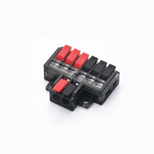 Клема з натискними затискачами 6на2-провідна LT-62, 1/3-pin, 250V, 32A, 0.2-4mm2, 14,5/36*30*11mm, сіра