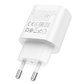 Набір СЗУ BOROFONE BA82A + Lighting кабель, PD25W, USB-C, кабель 1м, White, Box