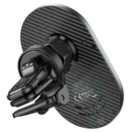Автотримач HOCO CA91 + Wireless Charging 15W, кріплення на решітку, Type-C, Gray, Box