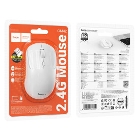 Миша бездротова HOCO GM42, 1600DPI, 2.4GHZ, White, Blister