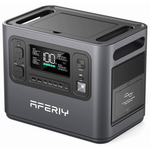Портативна станція AFERIY AF-P280, LiFePO4, що розширюється від 2048Втч(max2800)Вт,MPPT 11.5-50В-20А(2*600Вт),out220v. LED. 2-USB,4xType-C PD20/100Вт,DC+прикурювач 12В/10А,398*280*315/398*280*220 мм22kg+19kg