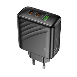 СЗУ 110-240V HOCO CS26A 1xUSB-A, 2xUSB-C, 3A, PD45W+QC3.0, Black, Box