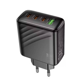 СЗУ 110-240V HOCO CS27A 1xUSB-A, 3xUSB-C, 3A, PD67W+QC3.0, Black, Box