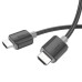 Кабель HOCO HDMI-HDMI 4Kx2K Ultra HD, 3m, v2,0, круглий Black, конектор Black, Blister