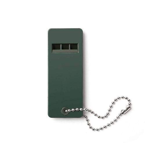 Свисток аварійний тричастотний з ланцюжком WS-3, 70х27х7 мм, Dark Green