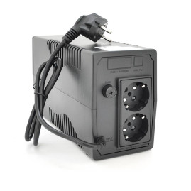 ДБЖ Hikvision DS-UPS600/EU, 600ВА/360 Вт LED, 2xUniversal socket, 1x12V/7Ah, 4,2 кг, 274×95×139 мм