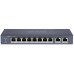 10-портовий некерований POE комутатор Hikvision DS-3E0310P-E/M(B), 8x(100Мбіт/с)PoE + 2x(1000Мбіт/с), 218×28×109 мм