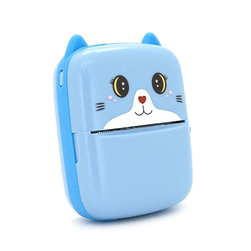 Портативний дитячий термопринтер A8 Cat, bluetooth, Type-C, blue, BOX