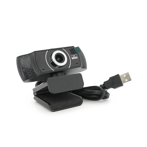 Вебкамера із мікрофоном B08, 2K 30fps, пласт. корпус, Black, BOX