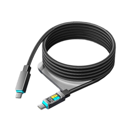 Кабель Type-C to Type-C (male to male), струм 5А, Підтримка SCP, QC3.0, PD до 240Вт, довжина 1.5м, оплетка, Black, Box