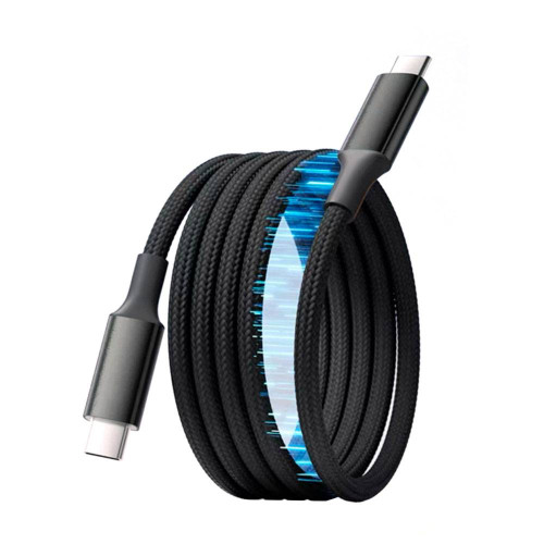Кабель Type-C до Type-C (male to male), Підтримка SCP, QC3.0, PD до 100Вт, 480Mbps, довжина 1.0м, обплетення, Black, Box