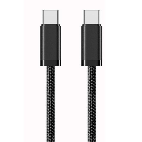 Кабель Type-C to Type-C (male to male), PD65Вт, довжина 2.0м, обплетення, Black, Box