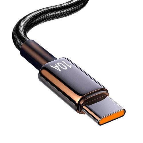 Кабель USB для Type-C (male to male), 10A, Підтримка SCP, QC3.0, PD до 240Вт, 480Mbps, довжина 3.0м, обплетення, Black, Box