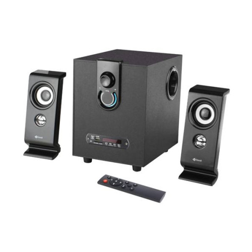 Колонки 2.1 Kisonli TM-9200A, для ПК та ноутбука, живлення 220V + jack 3.5mm, 5W+2x3W, 20Hz-20KHz, з сабвуфером, bluetooth, Black, BOX,