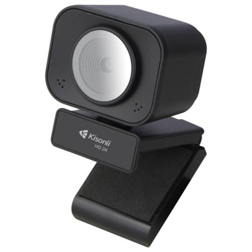Вебкамера із мікрофоном Kisonli D4, 2K 30fps, пласт. корпус, Black, BOX