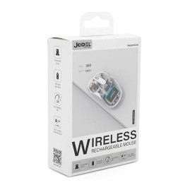Миша бездротова JEDEL WD141T-W, 1200, 2.4 GHz+Bluetooth 5.0, 3.7V 300mAh, Type-C заряджання. 109x60x32 мм. 69 р. Transparent-White, Box