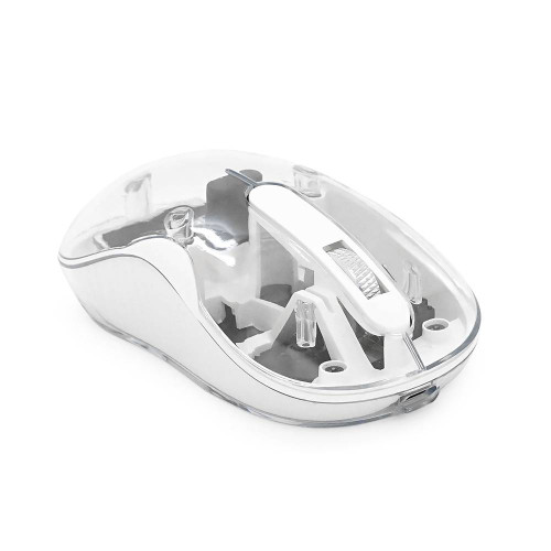 Миша бездротова JEDEL WD141T-W, 1200, 2.4 GHz+Bluetooth 5.0, 3.7V 300mAh, Type-C заряджання. 109x60x32 мм. 69 р. Transparent-White, Box