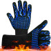 Рукавички термостійкі вогнетривкі HFG-800-Blue Torch, до 800°C, Black/Blue