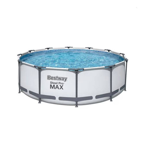 Каркасний басейн "Steel Pro Max" зі сходами. 366х100см. Об'єм 9150 літрів. Фільтр-насос 220-240V. Вага 43 кг. Box