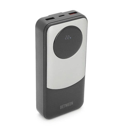 Power bank BETWEEN BTW-P6 20000mAh, 22.5W, 2 кабелі: Type-C+Lighting, Black, 460g, Box