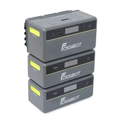 All-in-One Solar station FOSSiBOT FBP1200W+2Battery, APP Control, WiFi, 5874Wh LiFePO4 6000Cycles, MPPT 2000W max, 3хAC 220, 1xUSB-15W, 1хUSB-C(100W), Fast charge 90min, Bluetooth, Heating, IP65, -20-55°C, 476×308×751mm, 57,5kg